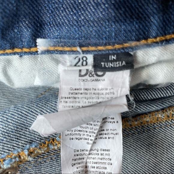 DOLCE GABBANA DESIGNER Y2K LOW RISE STRAIGHT GIRLY JEANS MEDIUM BLUE SIZE 28 - Picture 7 of 8